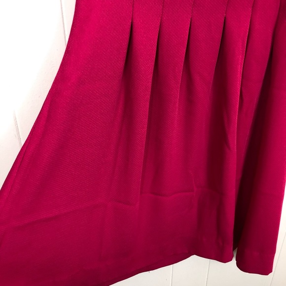 Vintage Hot Pink Pleated Dress Sz M - Picture 7 of 13